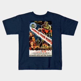 Classic Science Fiction Movie Poster - Invaders From Mars Kids T-Shirt